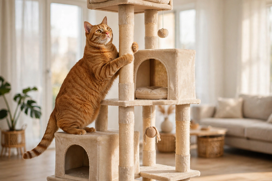 Large Cat Tree Tower with 2 Condos & Scratching Posts