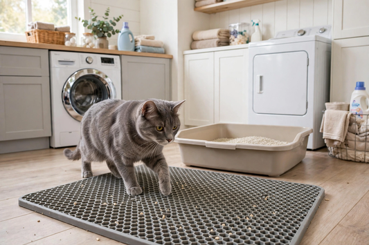 Honeycomb Cat Litter Trapping Mat — Waterproof, Easy-Clean