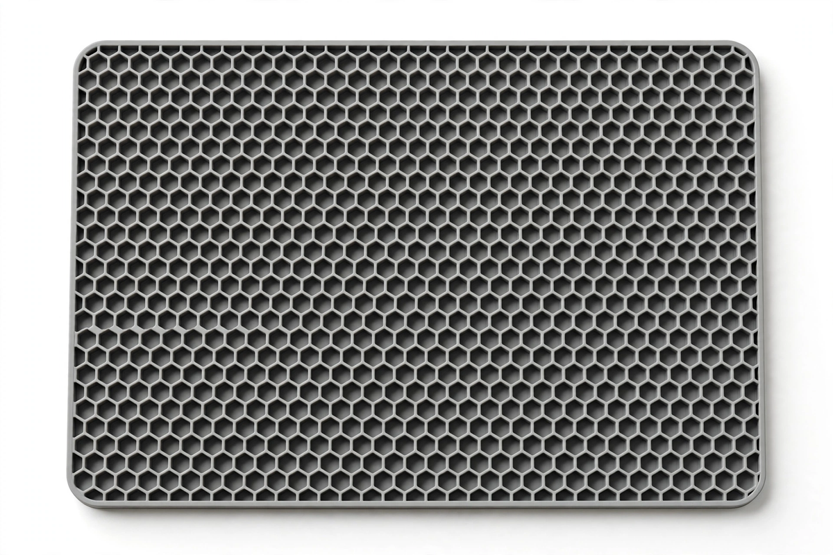 Honeycomb Cat Litter Trapping Mat — Waterproof, Easy-Clean